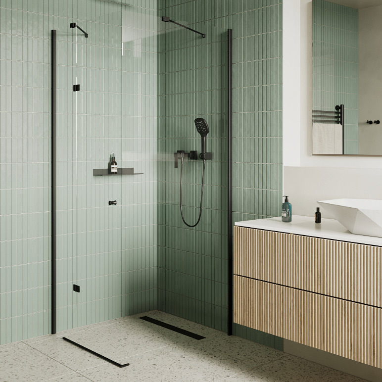 Hagser Gisa kabina prysznicowa 80 cm kwadratowa czarny mat/szkło przezroczyste HGR14000020 - Wysyłka w 24h