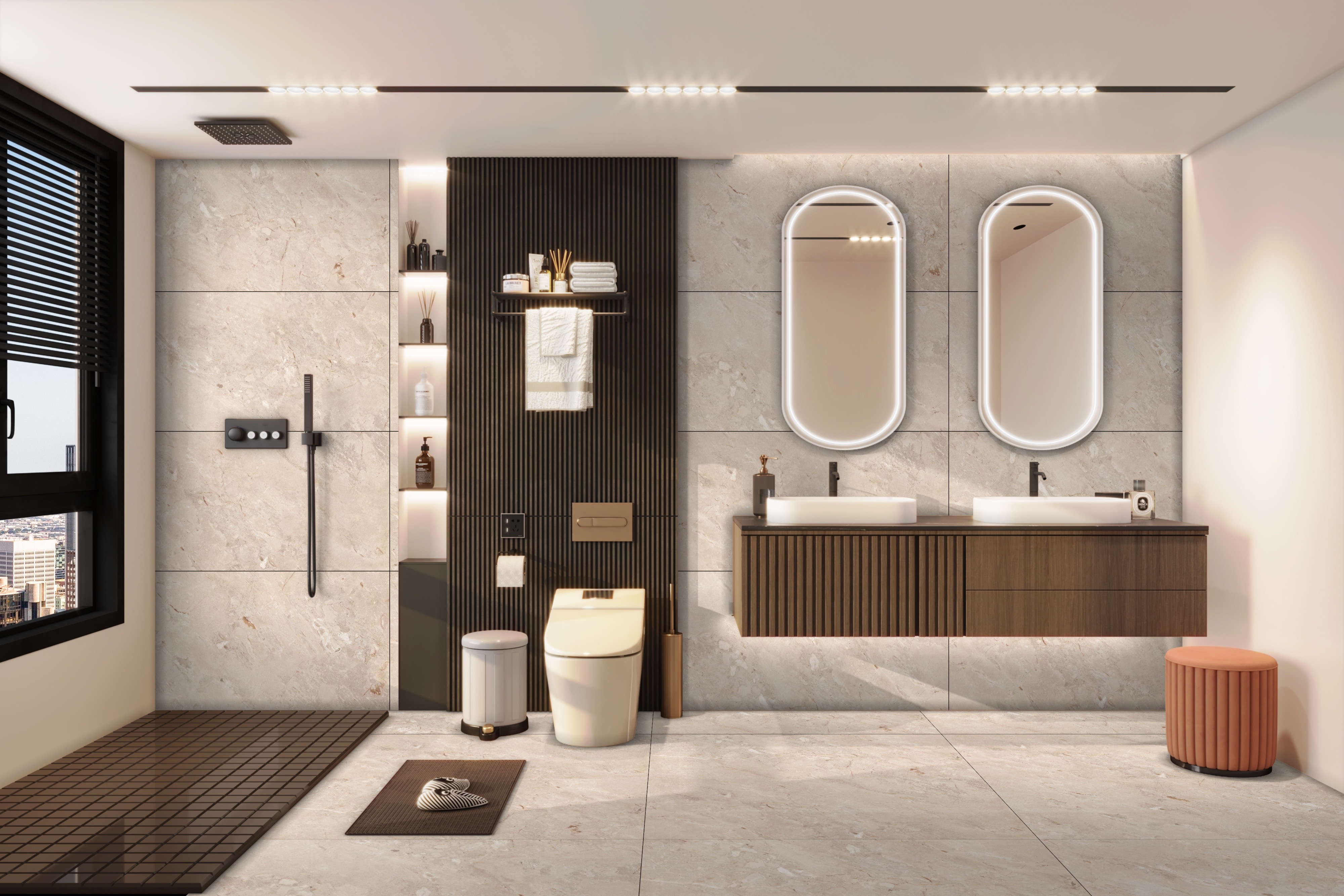 Cil Decor Varmora Element Castona Tan Mouldtech płytka ścienno-podłogowa 120x60 cm beżowa-mix kolorów