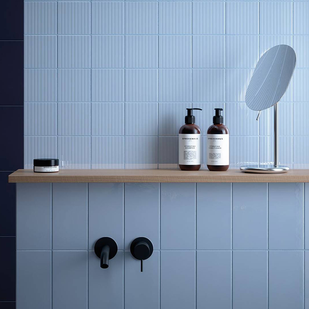 Paradyż Neve Creative Dekor płytka ścienna 9,8x9,8 cm niebieski połysk