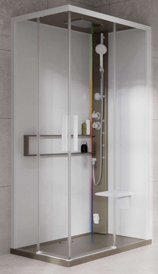 Novellini Glax 2 2.0 A kabina z hydromasażem 90x90 cm parowa z brodzikiem corda G22A99T5-1TU