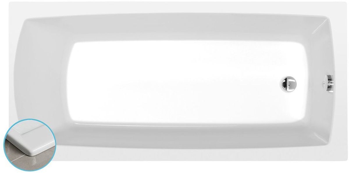 Polysan Lily Slim wanna prostokątna 140x70 cm biała 72201S