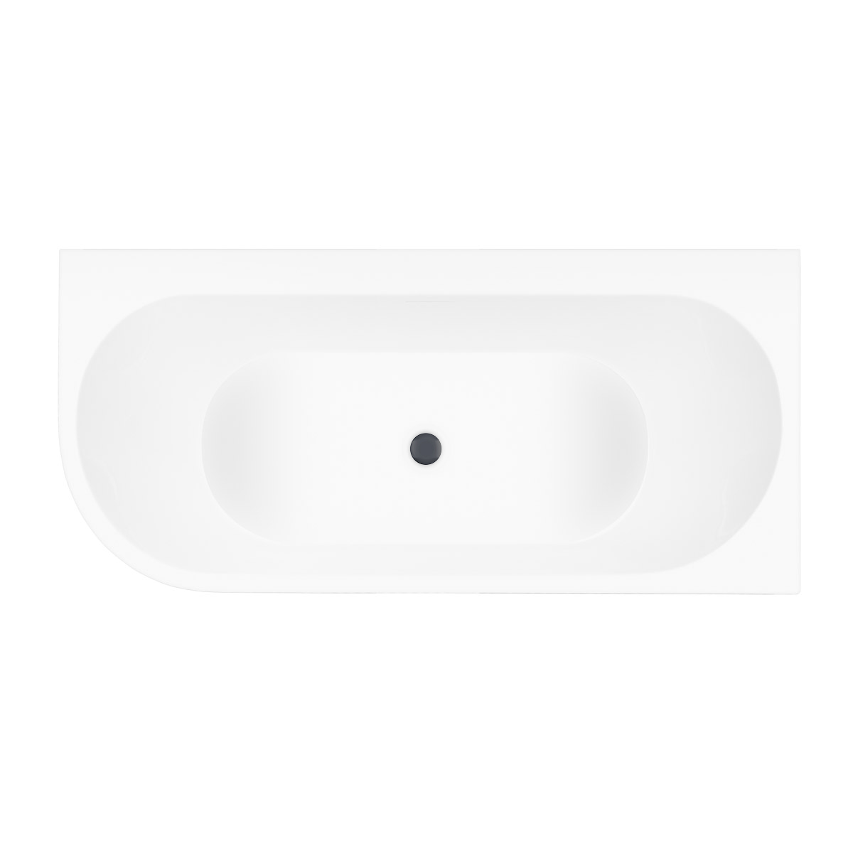 Zestaw Oltens Hulda wanna narożna 170x80 cm prostokątna z pokrywą korka biały połysk/grafit (11004000, 09002400) - Wysyłka w 24h