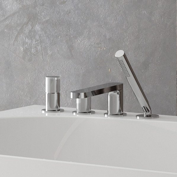 Ksuro 02 bateria wannowo-prysznicowa nawannowa 4-otworowa chrom błyszczący 13004010 - Wysyłka w 24h