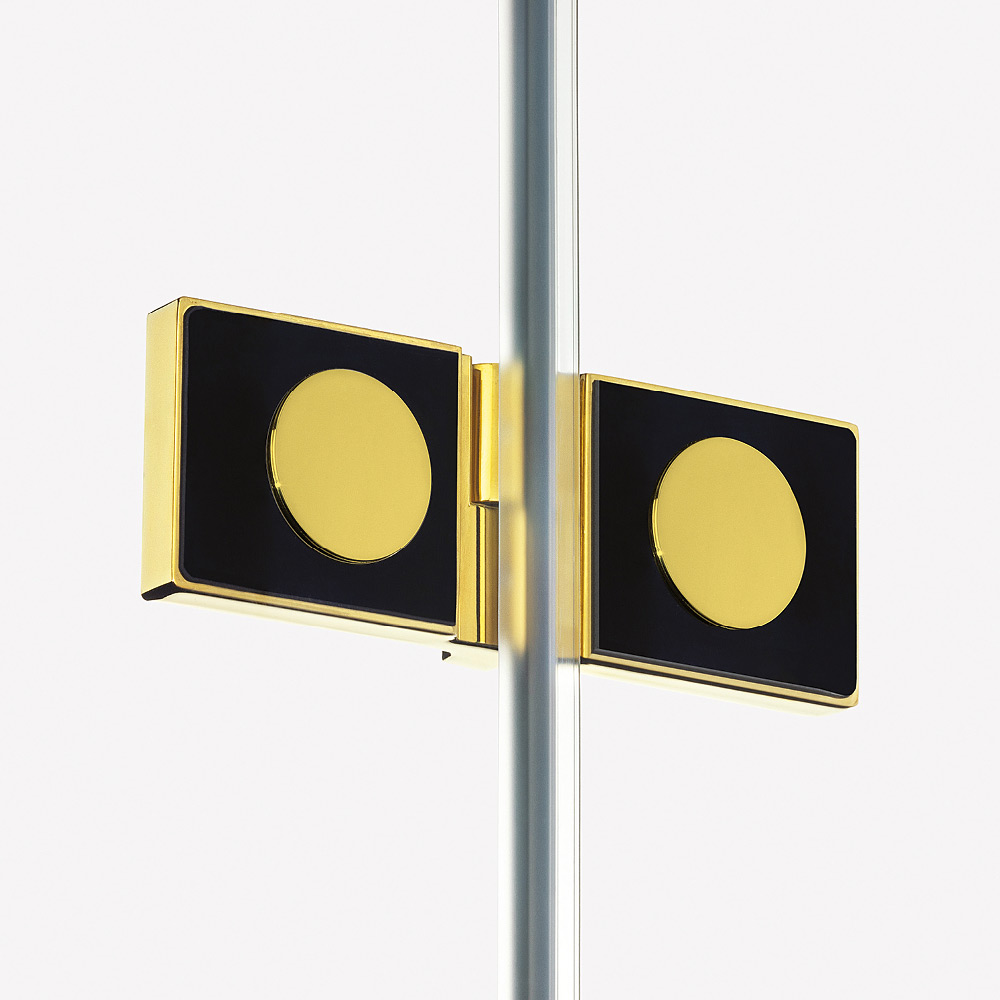 New Trendy Avexa Gold Shine kabina prysznicowa 80x100 cm prostokątna prawa złoty połysk/szkło przezroczyste EXK-3195