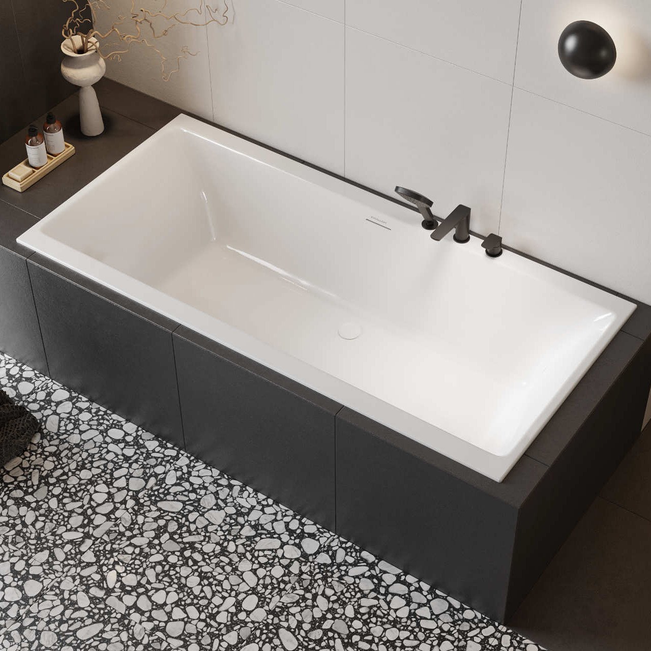 Excellent Pryzmat 2.0 wanna prostokątna Slim 160x75 cm biały połysk WAEX.PRY2.16WHS