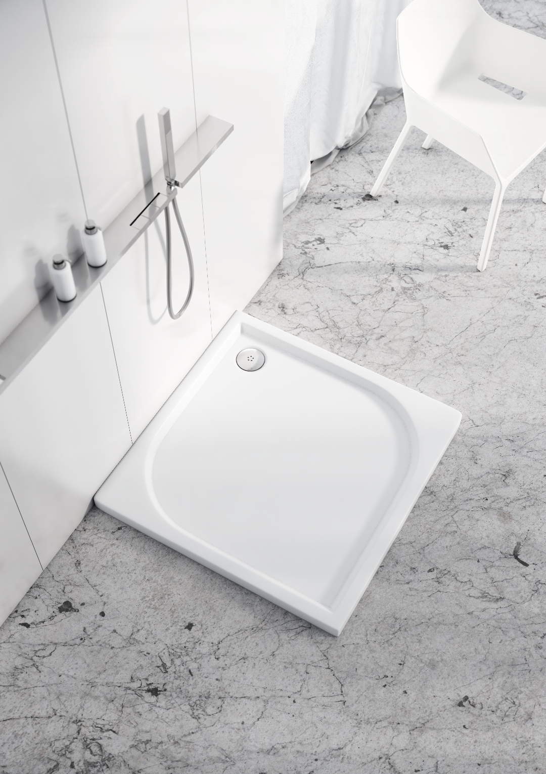 Schedline Canes brodzik kwadratowy 80x80 cm biały 3SP.C1K-8080