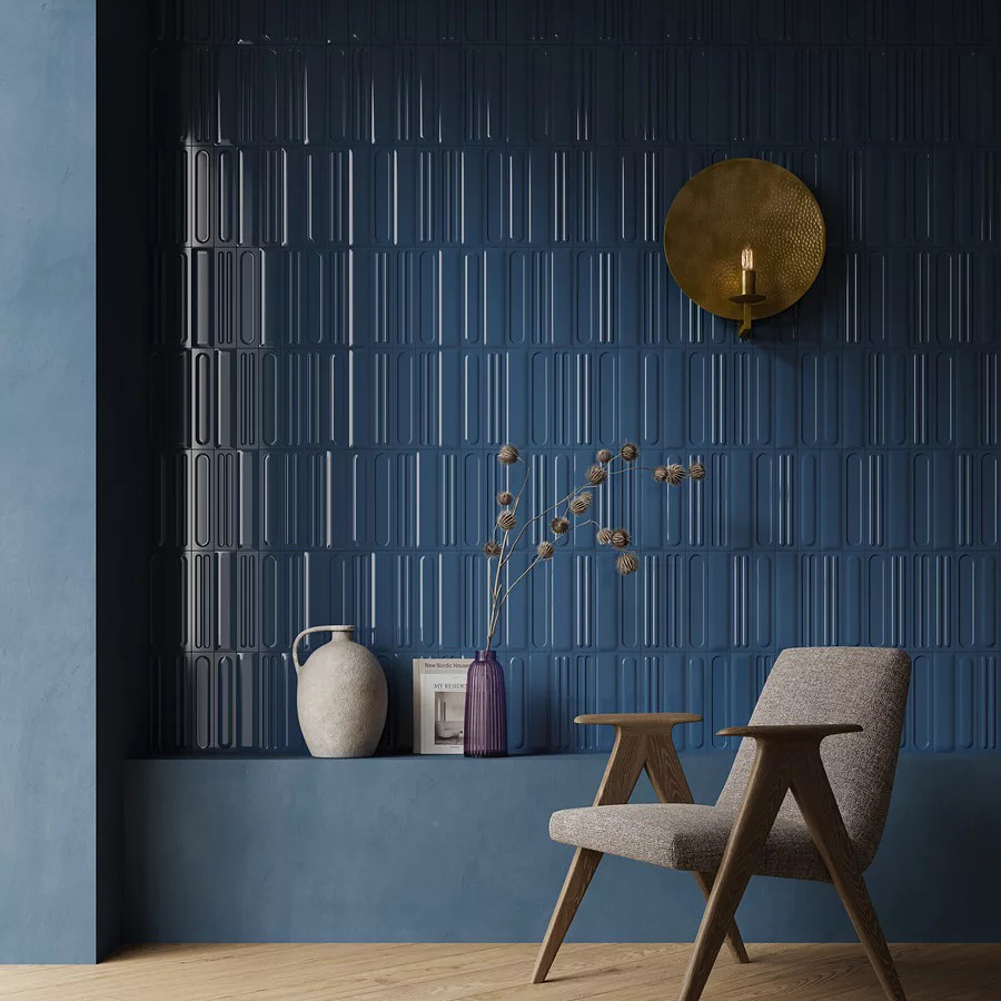 Paradyż Monpelli Navy płytka ścienna 29,8x6,5 cm niebieska