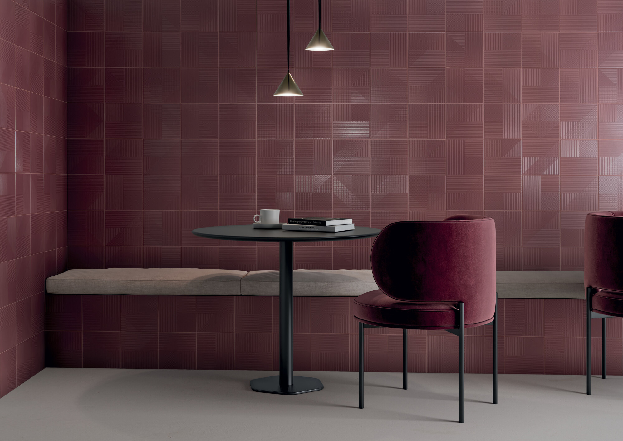 Peronda Harmony Lins Bordeaux płytka ścienna 20x20 cm czerwona