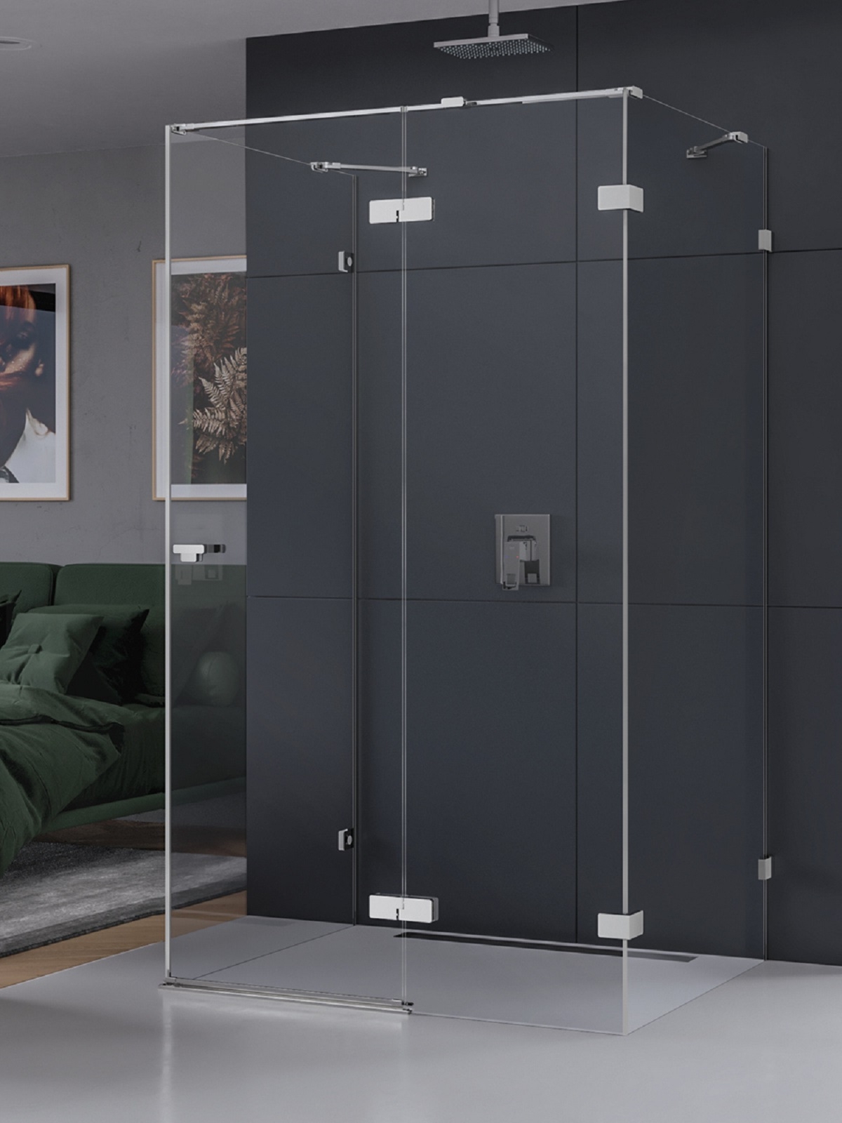 New Trendy Eventa kabina prysznicowa 80x100 cm prostokątna prawa chrom połysk/szkło przezroczyste EXK-4576