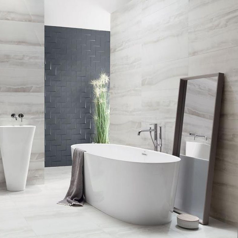 Tubądzin Coma white płytka ścienna 89,8x32,8 cm