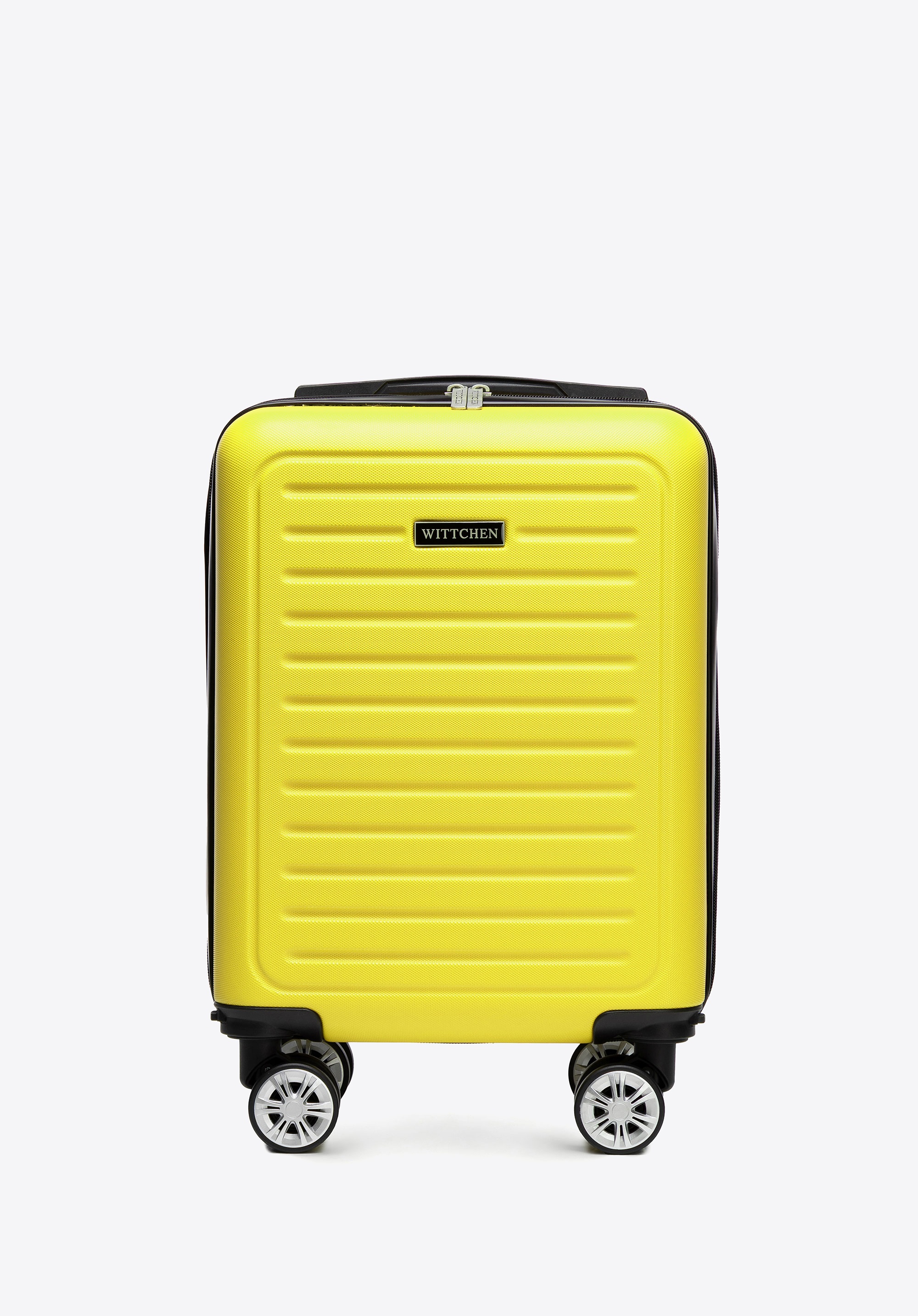 Walizka kabinowa z ABS-u z odpinanymi kółkami żółta
