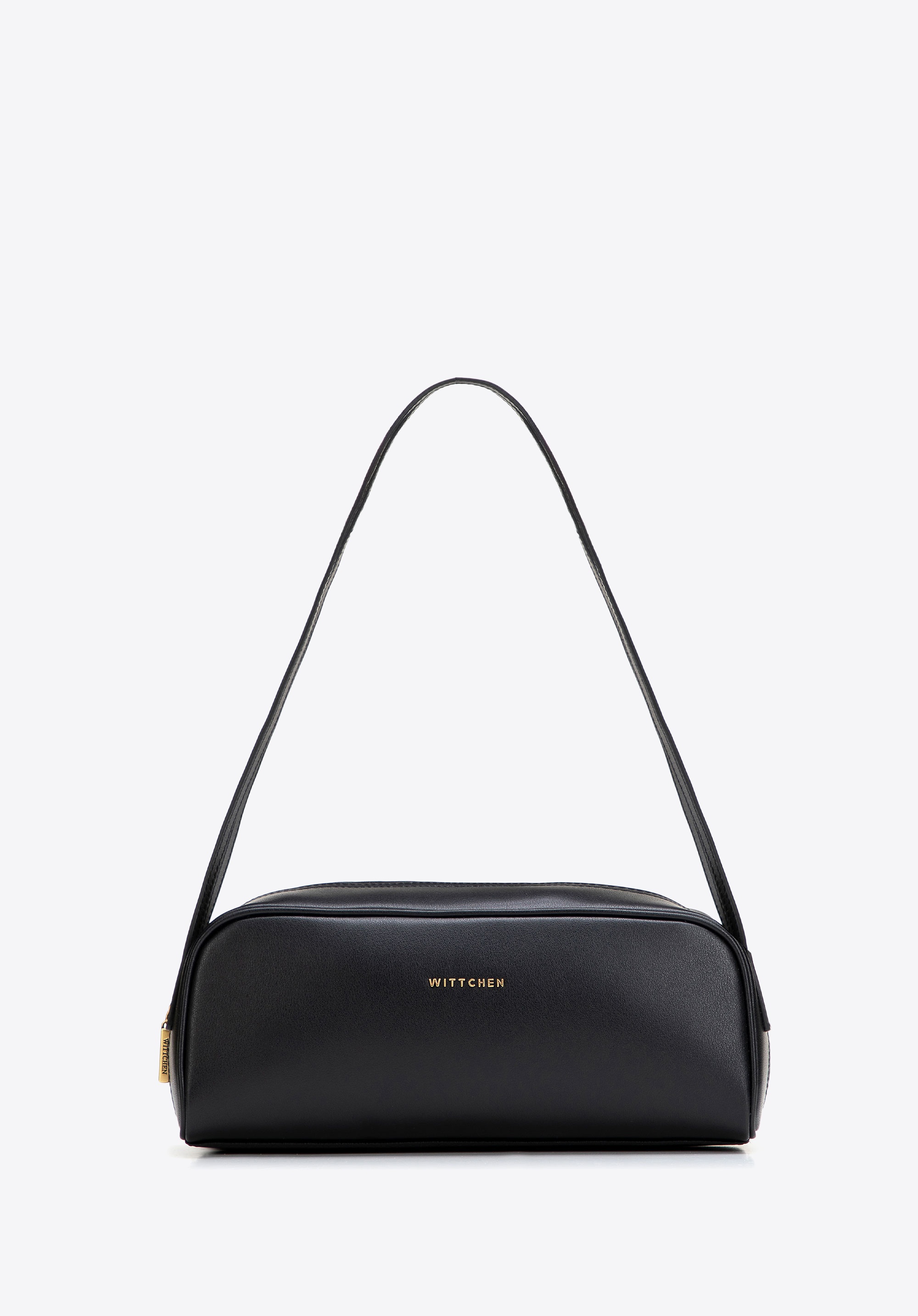 Damska torebka bagietka ze skóry naturalnej podłużna czarna