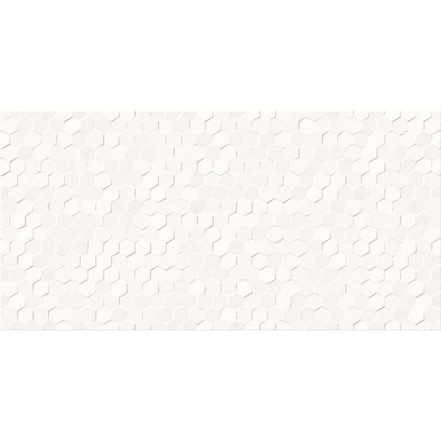 Płytka ścienna ALTERIO white small hexa structure satin 8mm 29,8x59,8