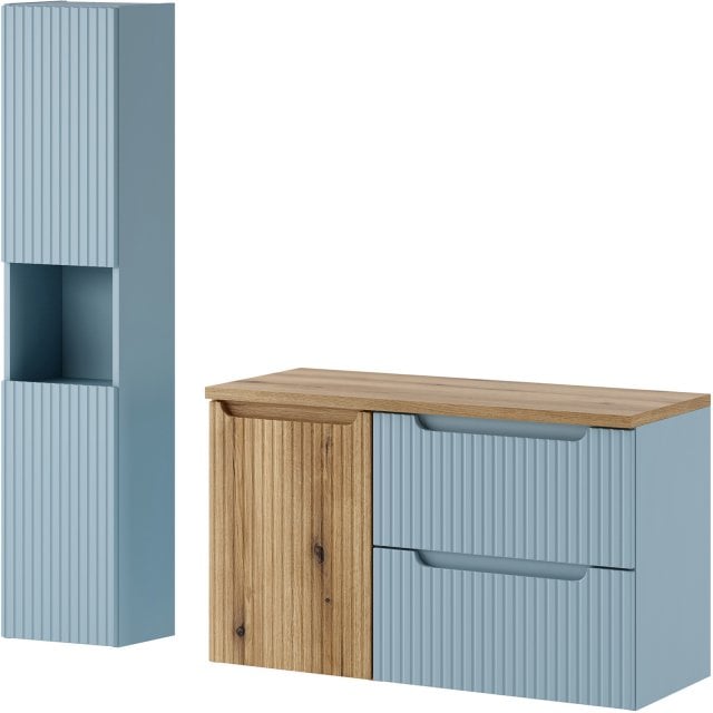 COMAD Zestaw mebli NOVA DENIM szafka z blatem NOVA OAK 100 cm, szafka