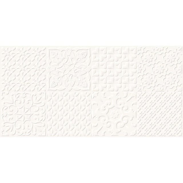 Płytka ścienna ALTERIO white patchwork structure satin 8mm 29,8x59,8