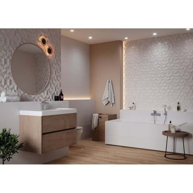 Płytka ścienna ALTERIO white hexa structure satin 8mm 29,8x59,8 gat.