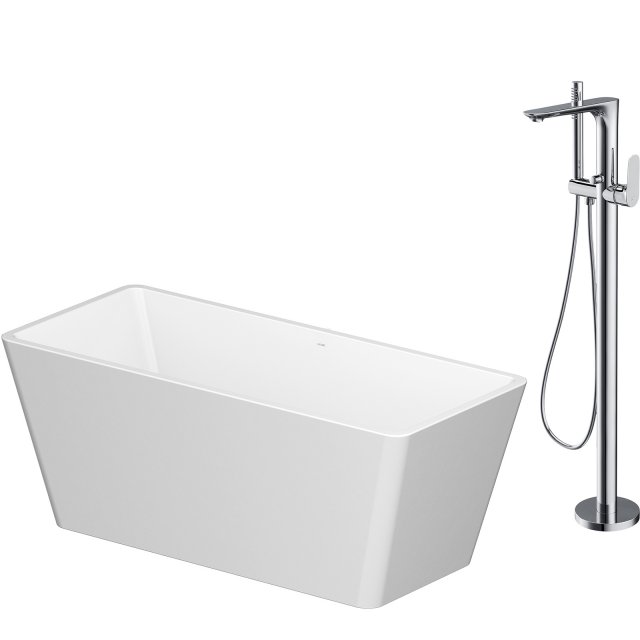 CERSANIT Zestaw wanna wolnostojąca CREA prostokątna 162x72 z baterią