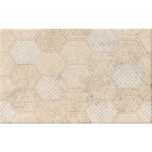 Płytka ścienna COMMO HEX cream glossy 25x40 gat. I