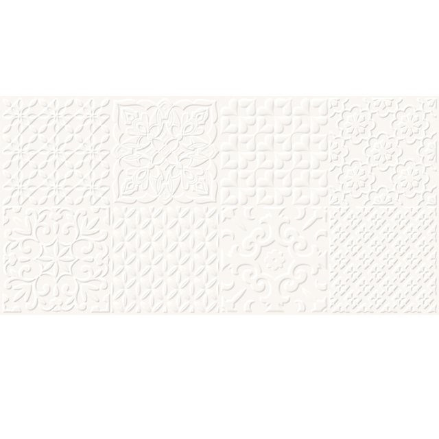 Płytka ścienna ALTERIO white patchwork structure satin rect 29,8x59,8