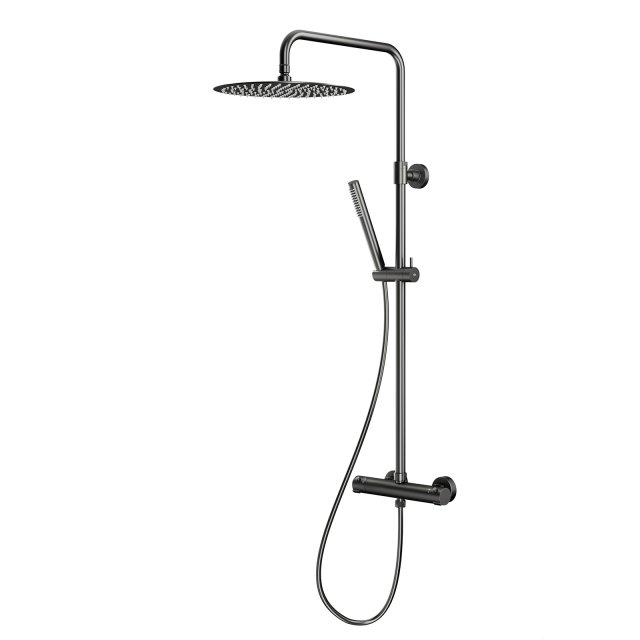 KFA Deszczownica MOZA z baterią natryskową termostatyczną gun metal g