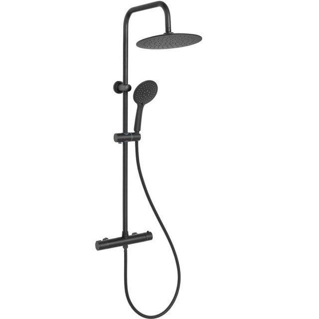 INVENA Deszczownica MUSTA z baterią termostatyczną czarna AU-84-004-X