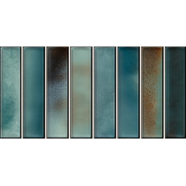 Płytka ścienna hiszpańska El Barco BOREALIS AQUA błyszcząca do fugowa