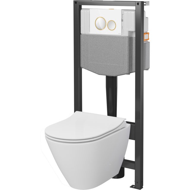 CERSANIT Zestaw podtynkowy SYSTEM 50 mech, miska CITY OV, deska, przy