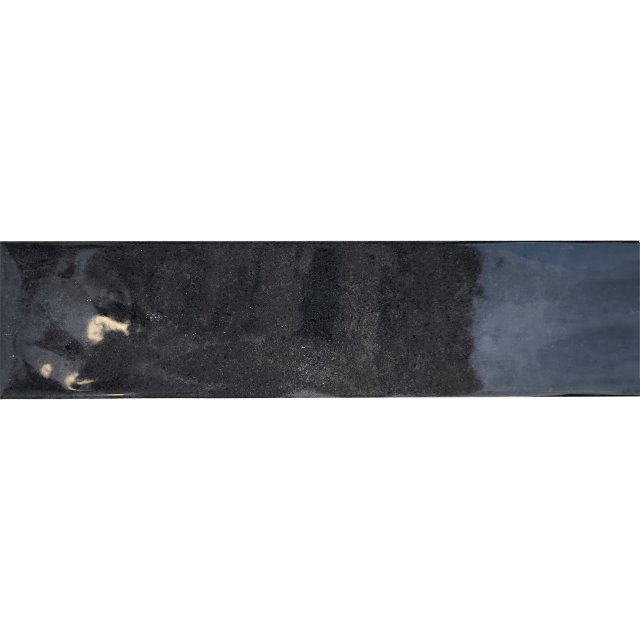 Płytka ścienna hiszpańska Mykonos MALLORCA BLACK błyszcząca 7,5x30 ga