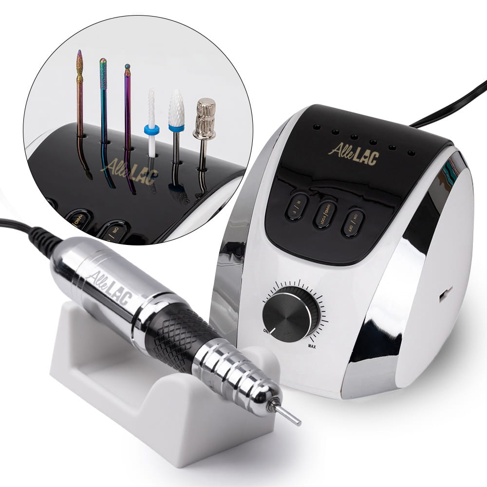 Frezarka do paznokci 68W AlleLac do manicure pedicure biała M13 35 000 obrotów
