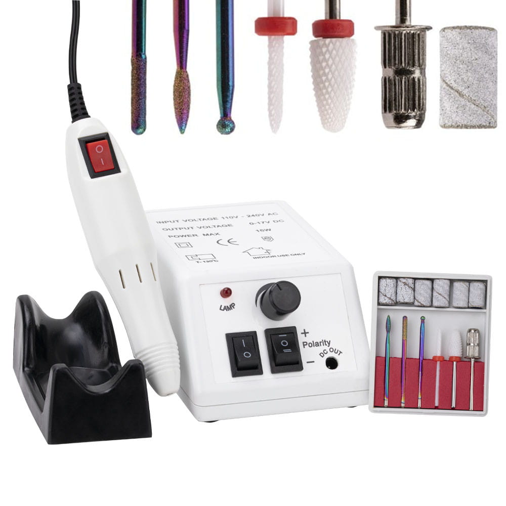 Frezarka do manicure 15W z kompletem frezów biała white DM298 20 000 obrotów