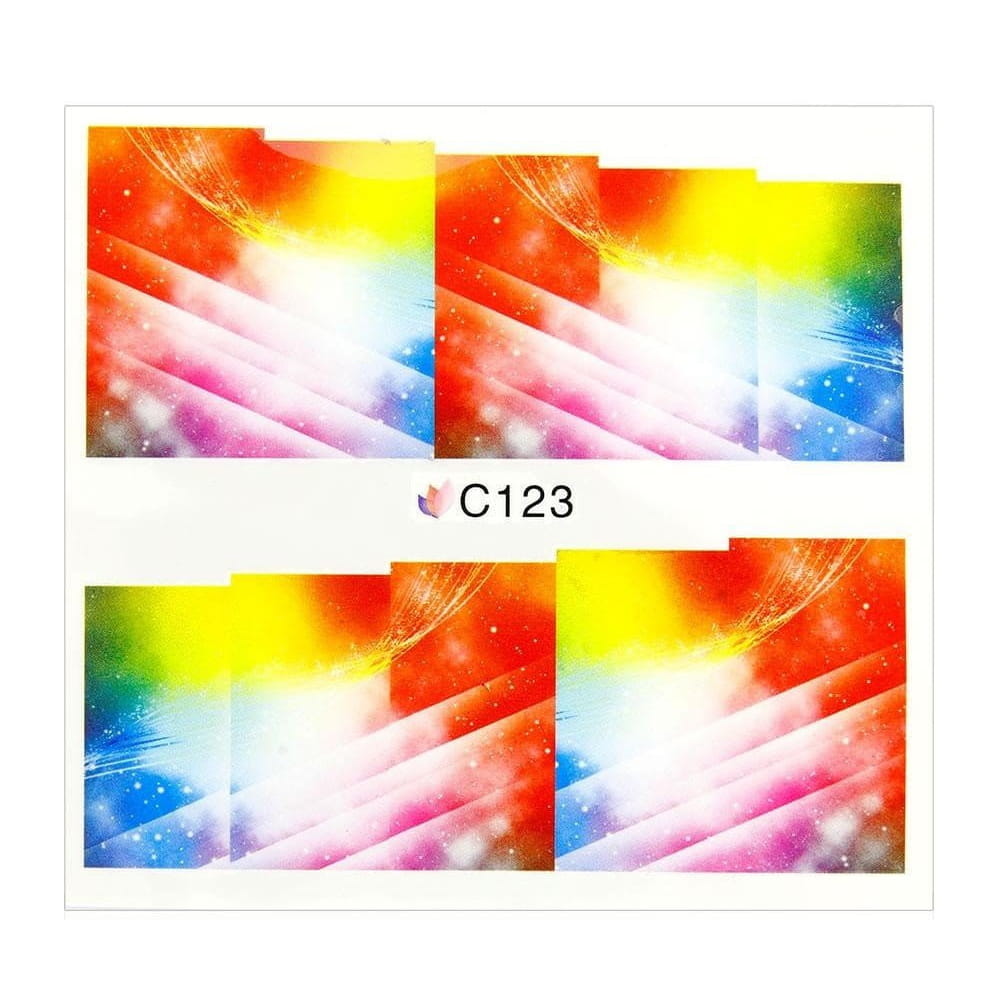 Naklejki wodne do paznokci arkusz 7 x 6,5 cm na 10 palców Nr c123