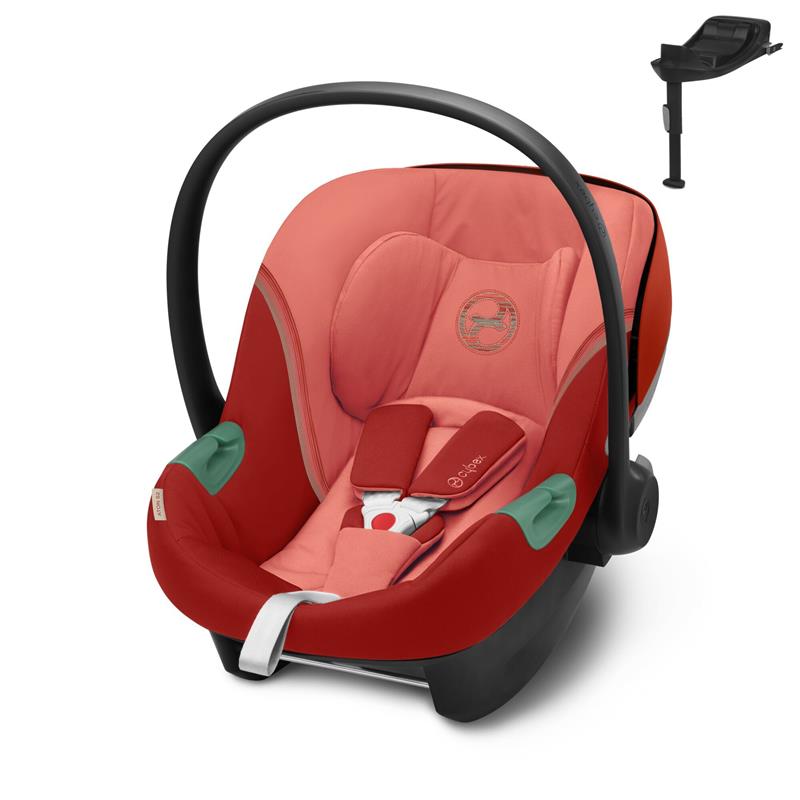 Cybex Aton S2 i-Size - fotelik samochodowy 45 cm - 87 cm, 0-13 kg + baza One-Hibiscus Red