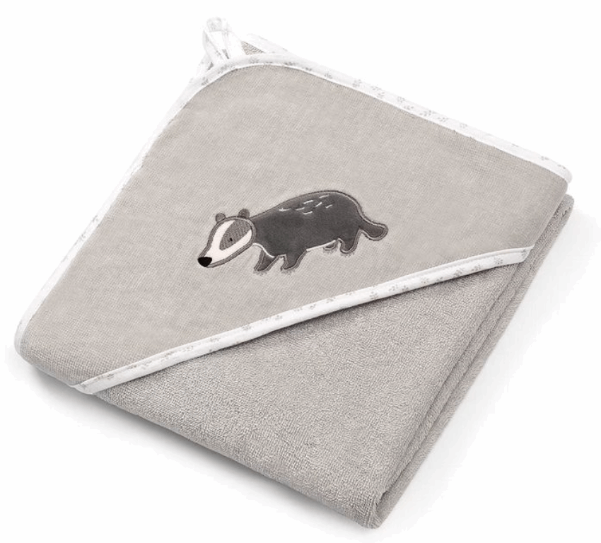 Baby Ono, Okrycie kąpielowe welurowe – ręcznik z kapturkiem 85 x 85 cm - 539-Szary 02