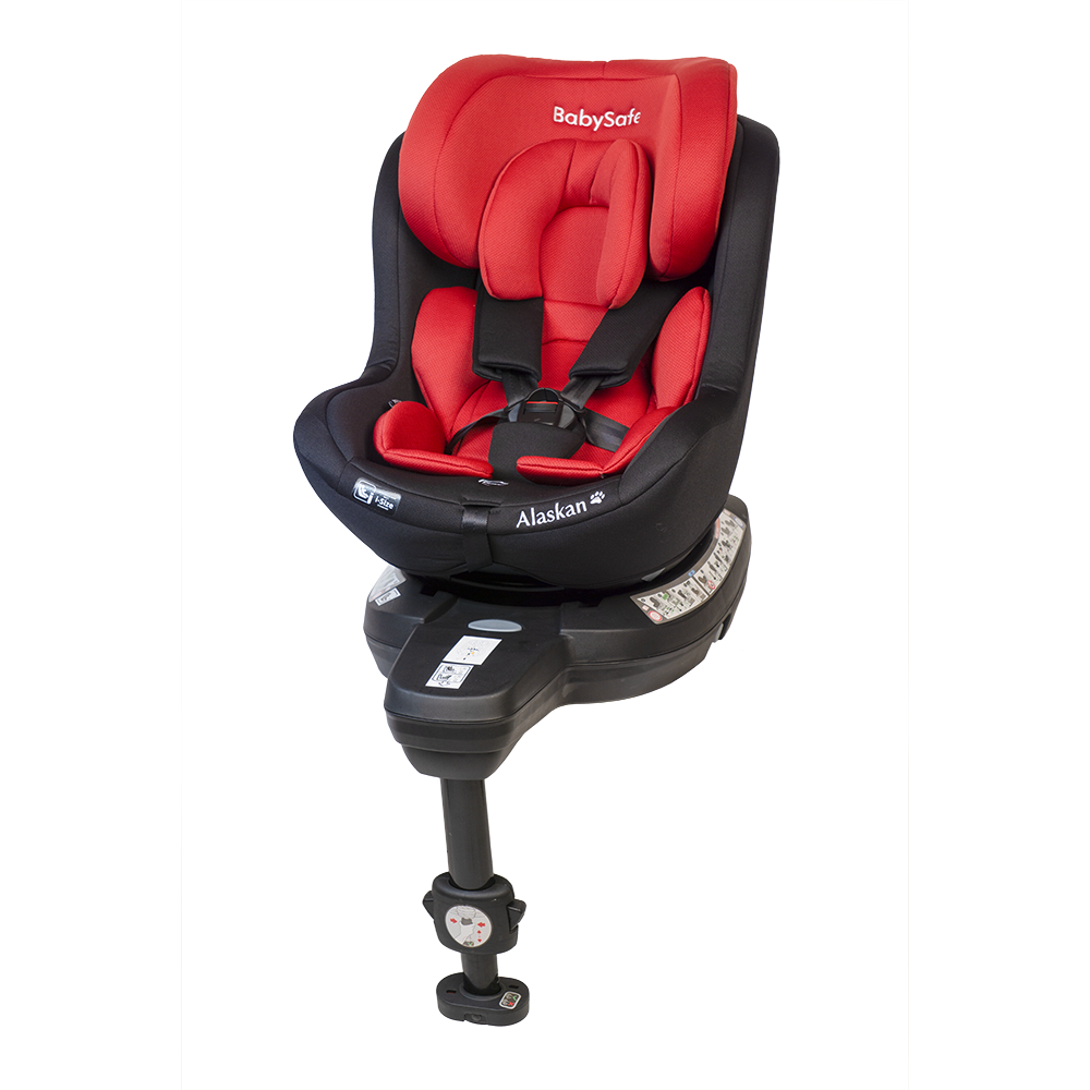 BabySafe Alaskan - fotelik obrotowy od urodzenia do 105 cm wzrostu-Czerwono-Czarny