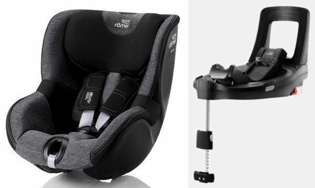 Britax Romer Dualfix 3 i-Size - fotelik samochodowy z bazą Flex Base iSense dla dzieci od 61 do 105 cm wzrostu, od 3 miesięcy do 4 lat, do 18 kg-Gr...