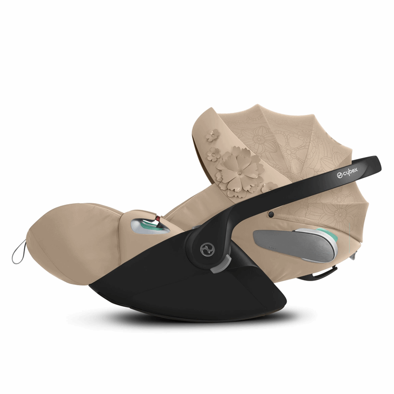 Cybex Cloud Z2 i-Size Premium Collection - fotelik samochodowy dla dzieci od 45 do 87 cm wzrostu, do 13 kg-Simply Flowers Nude Beige