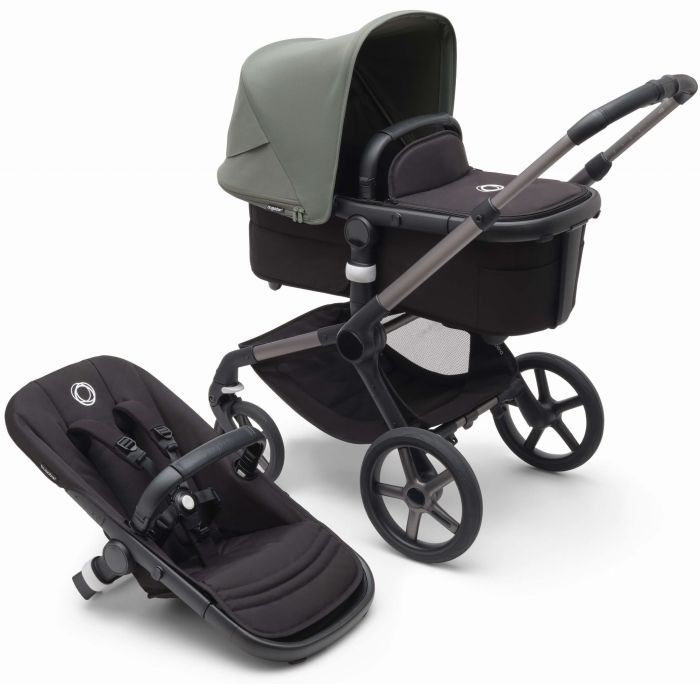 Bugaboo Fox 5 - wózek głęboko-spacerowy-Graphite-Forest Green-Midnight Black