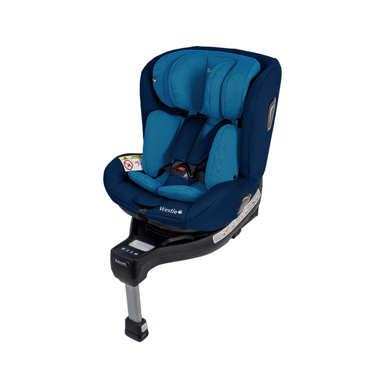 BabySafe Westie I-size - multimedialny, obrotowy fotelik samochodowy 0-4 lata, 0-18 kg, 40-105 cm-Niebieski