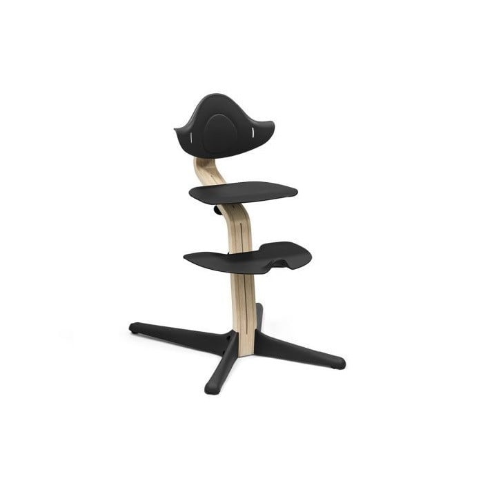 Stokke Nomi + Newborn Set - krzesełko + zestaw dla noworodka-Natural Black-Newborn Set Black-Grey Blue