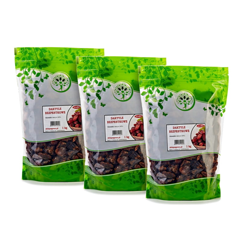 ZESTAW 3x Daktyle suszone bez pestek 1kg