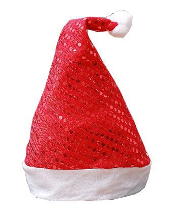 Czapka Mikołaja z cekinami - zostań Świętym Mikołajem