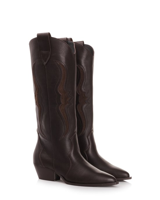 Kozaki damskie 0074 - 9 Brąz Lico