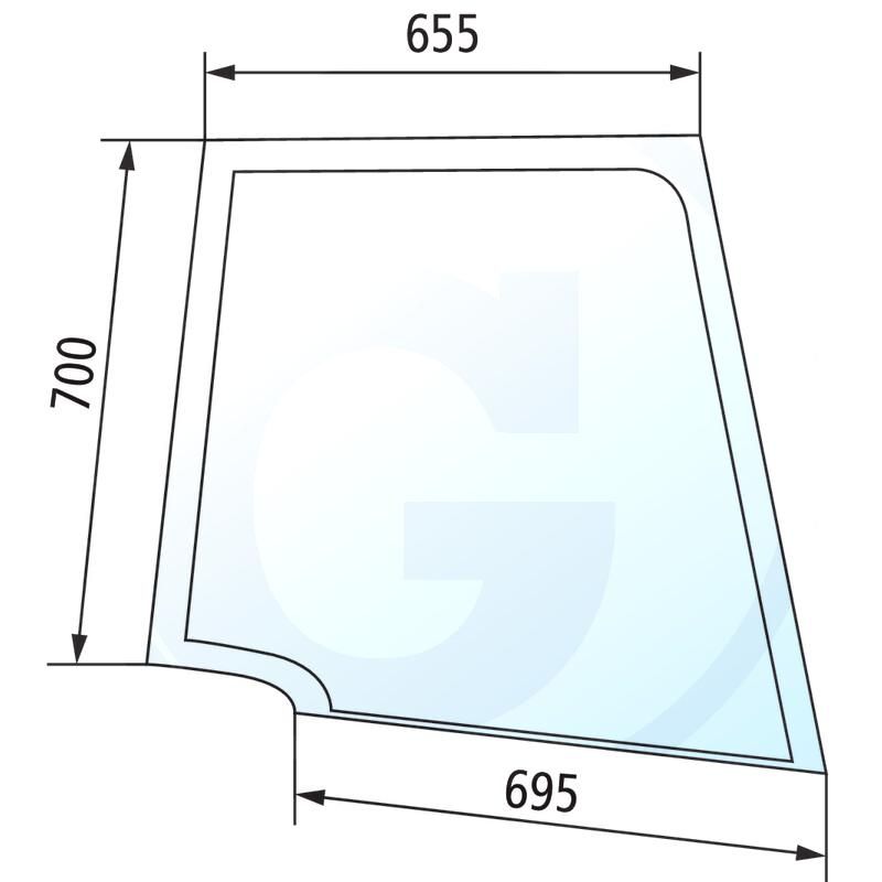 Szyba drzwi górna, prawa CASE JX New Holland TD 5092898