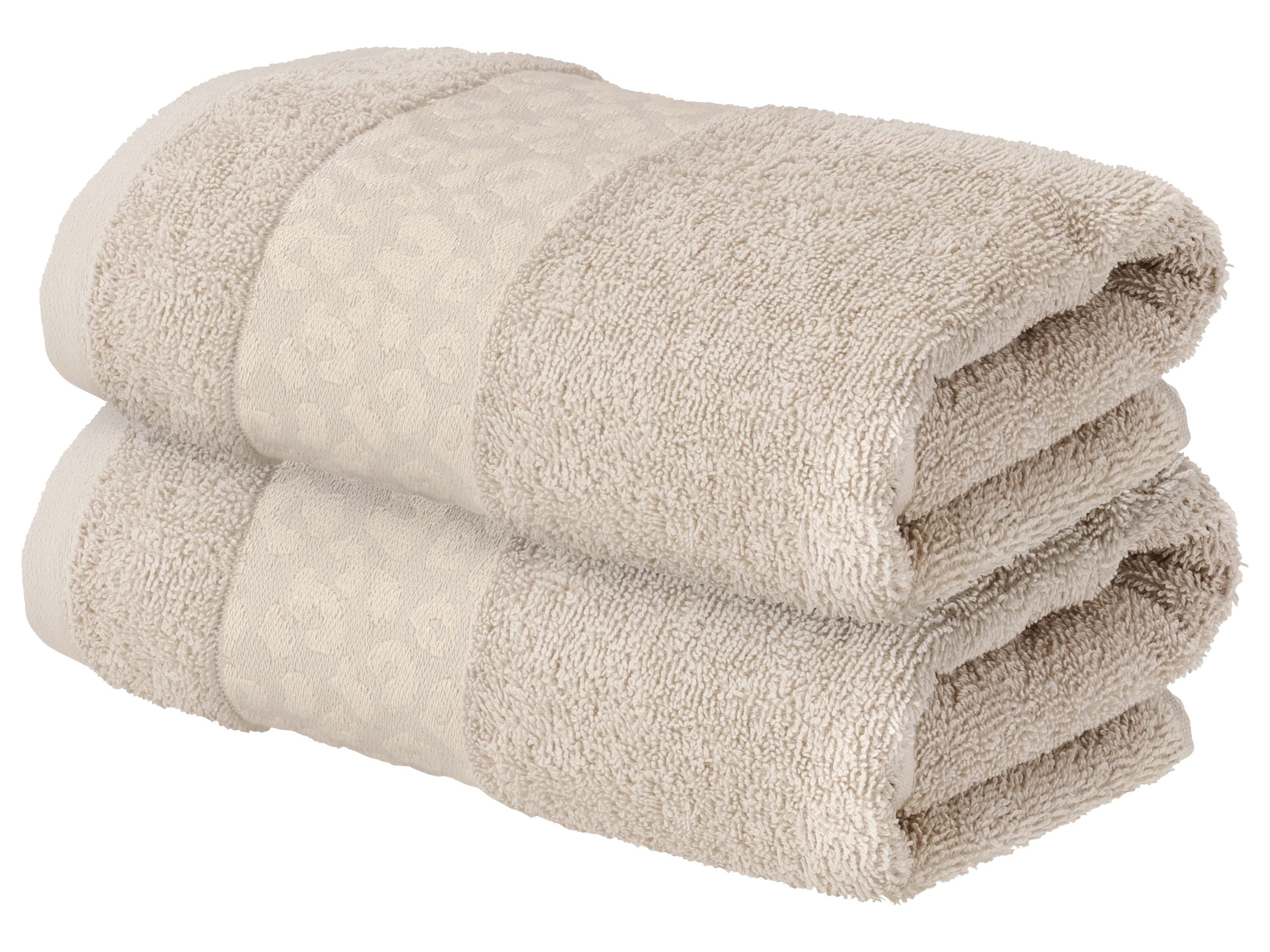 Livarno Komplet 2 ręczników kąpielowych frotté, 50 x 100 cm Jasnobrązowy