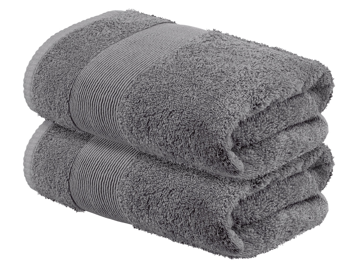 Livarno home Komplet 2 ręczników frotte, 50 x 100 cm Ciemnoszary