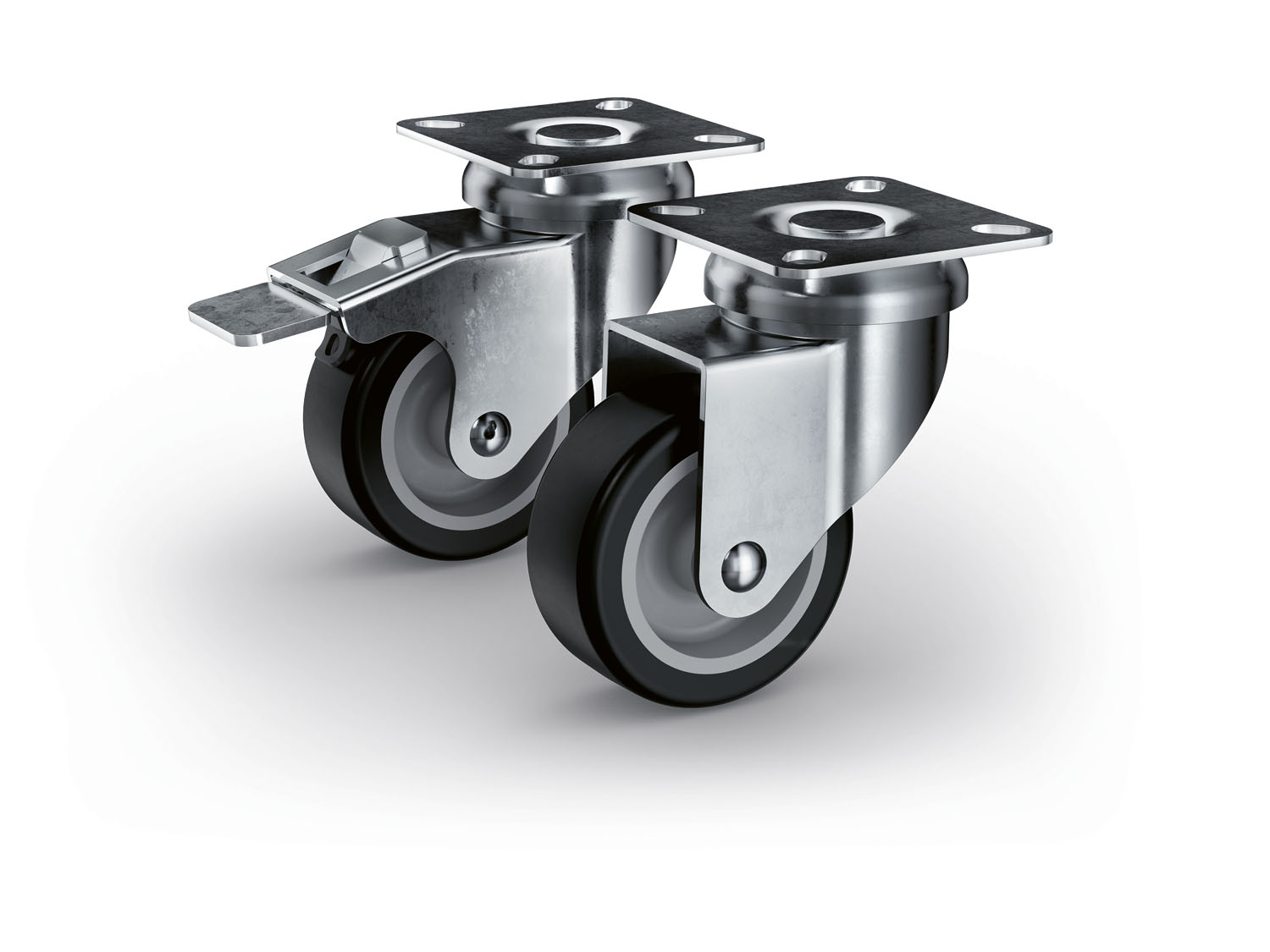 Parkside Zestaw 4 kółek z miękką powierzchnią Kółka skrętne, 4 sztuki