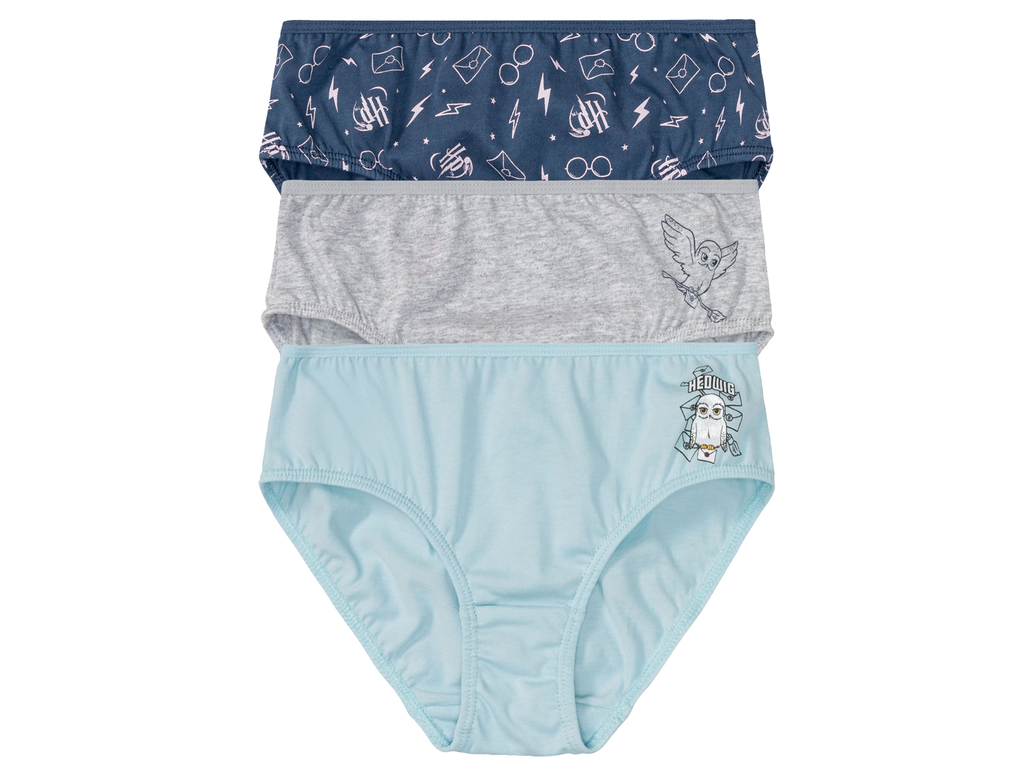 Majtki dziewczęce, 3 pary 158/164, Granatowy/ niebieski/ jasnoniebieski