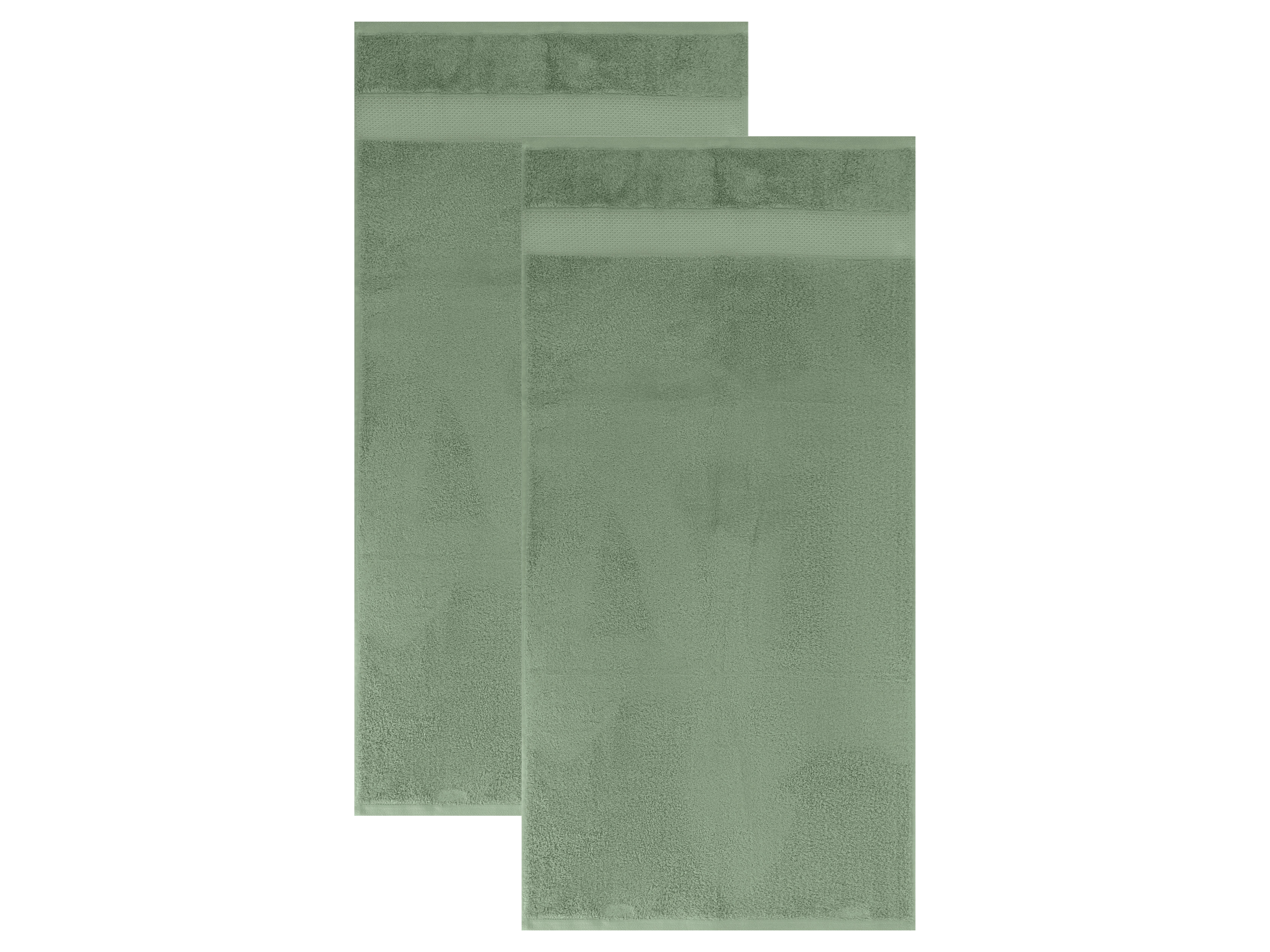 Livarno Luksusowy komplet 2 ręczników kąpielowych z bawełny i wiskozy bambusowej, 50 x 100 cm Zielony