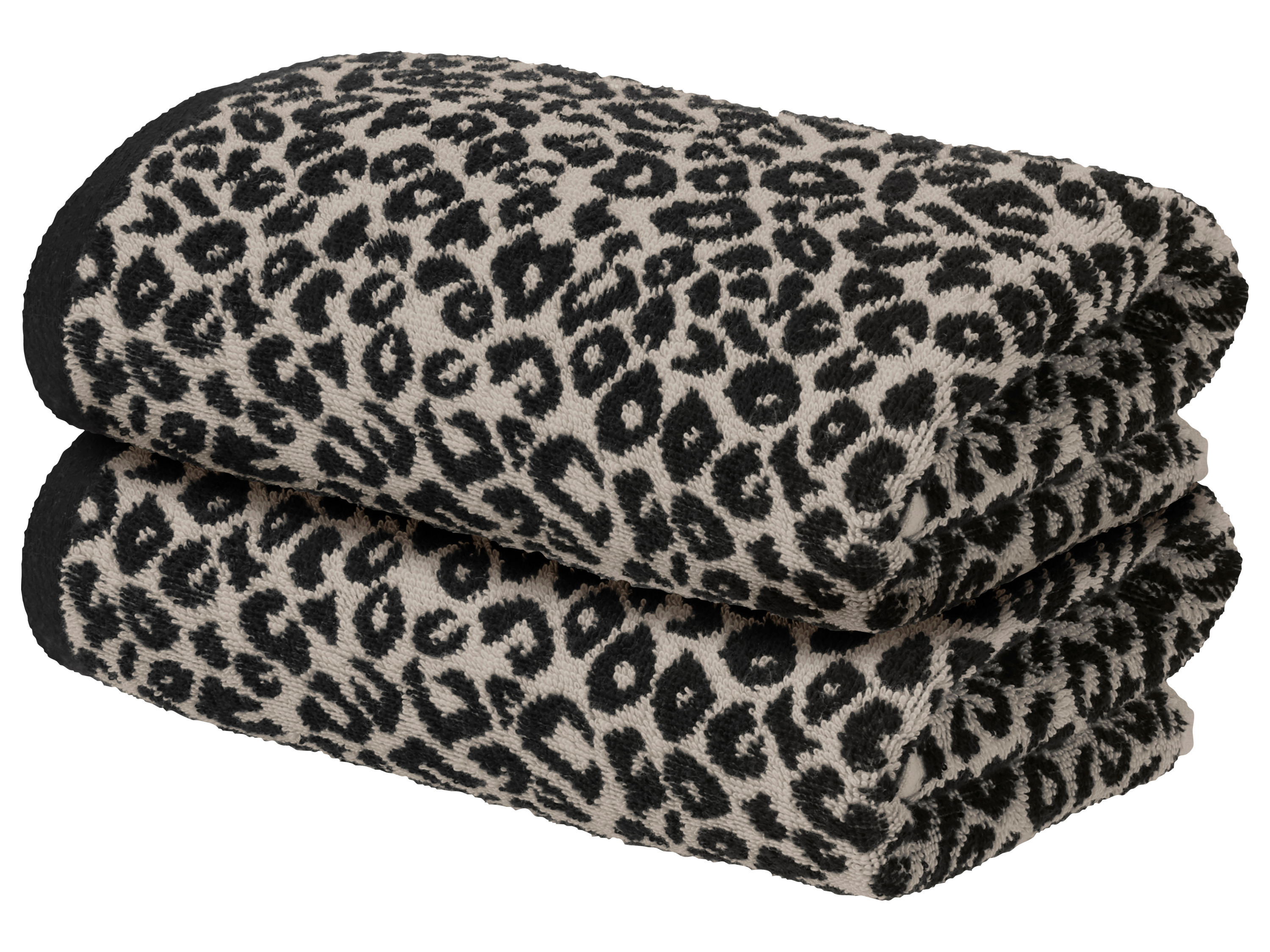 Livarno Komplet 2 ręczników kąpielowych frotté, 50 x 100 cm Czarny