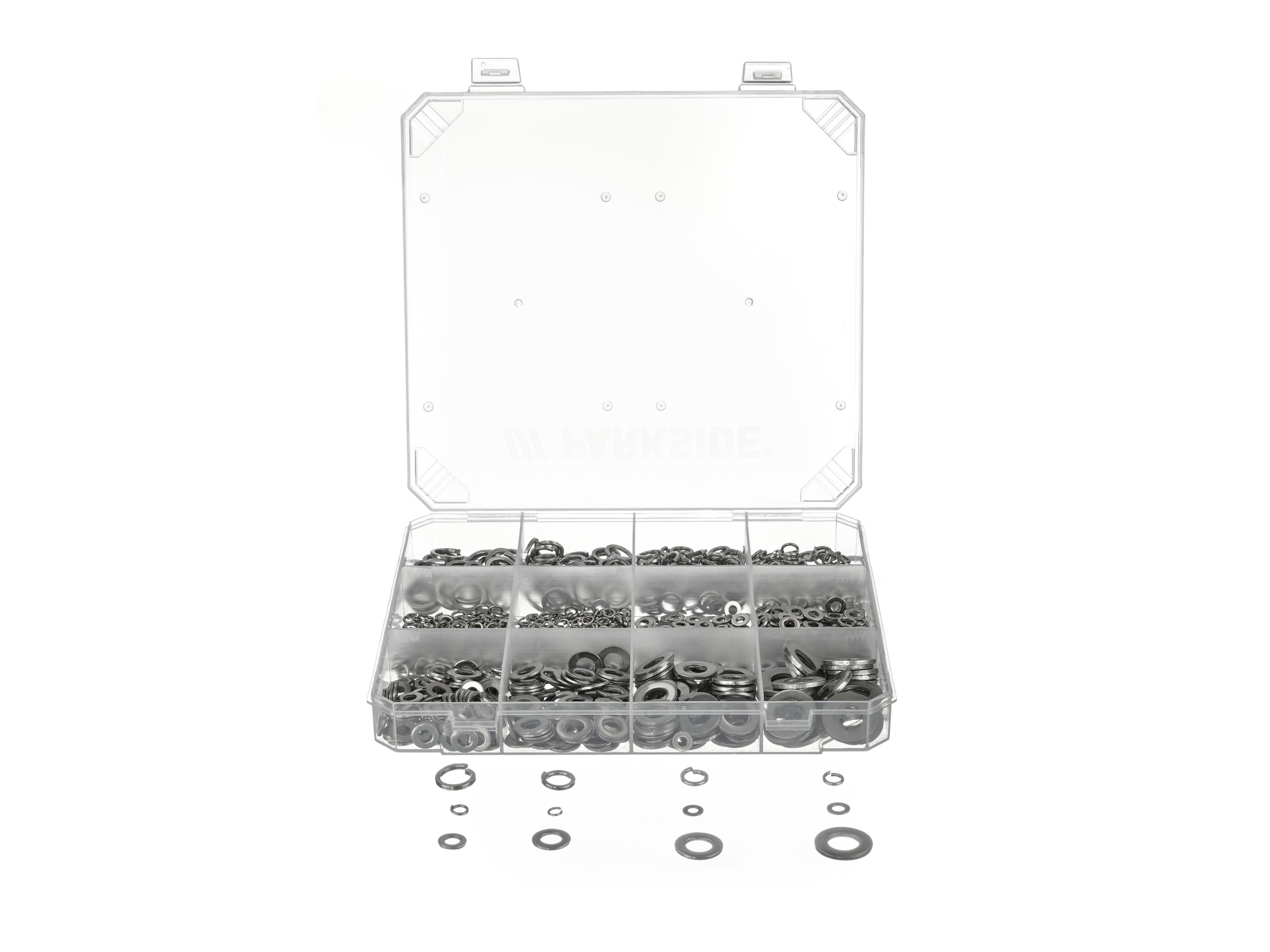 Parkside Zestaw drobnych narzędzi pomocy warsztatowych XXL Asortyment podkładek ze stali szlachetnej